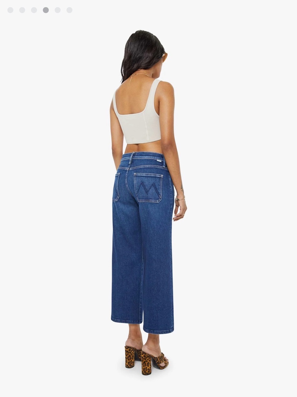 MOTHER Lil Patch Pocket Mid Rise Maven Ankle Wide Leg Jeans in Cocktail Hour 23 - Picture 3 of 12